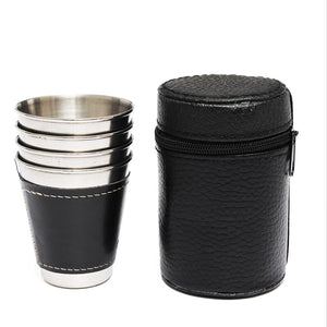 Stainless Steel Wine Alcohol Leather Wrap Cup