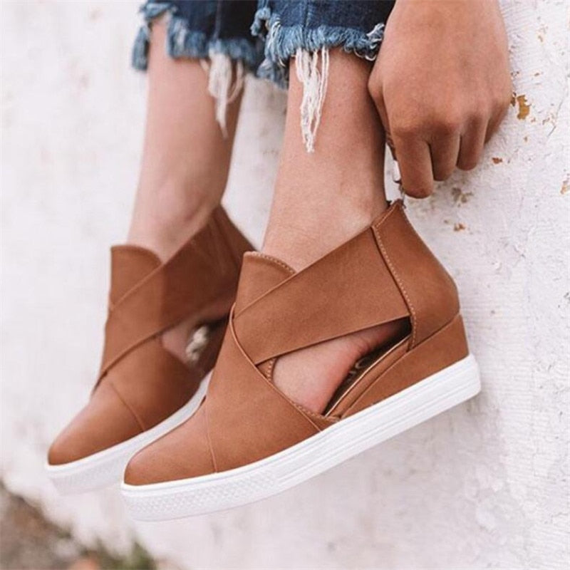 Women Platform Hidden Wedges Shoes