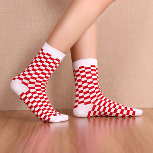 Korea Funky Harajuku Trend Women Checkerboard Socks