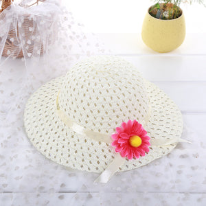 2 piece combination children's girl straw hat