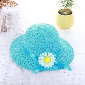 2 piece combination children's girl straw hat