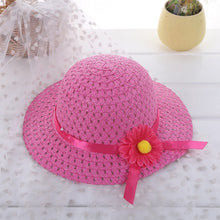 Load image into Gallery viewer, 2 piece combination children&#39;s girl straw hat
