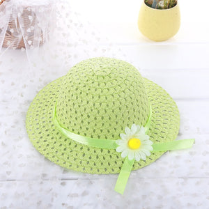 2 piece combination children's girl straw hat