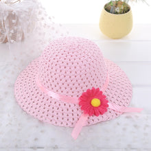 Load image into Gallery viewer, 2 piece combination children&#39;s girl straw hat
