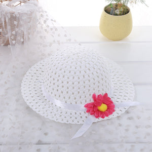 2 piece combination children's girl straw hat