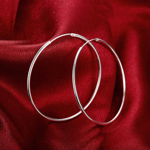 Sterling Silver Big Circle Hoop Earrings