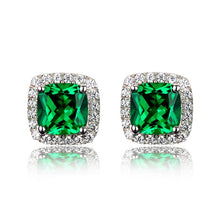 Load image into Gallery viewer, Luxury Female Emerald Green Square Earrings
