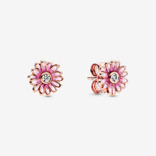 Load image into Gallery viewer, Sterling Silver Earrings Pink Daisy Bloom
