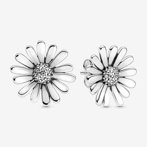 Sterling Silver Earrings Pink Daisy Bloom