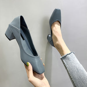 Women Spring Square High Heels Shoe