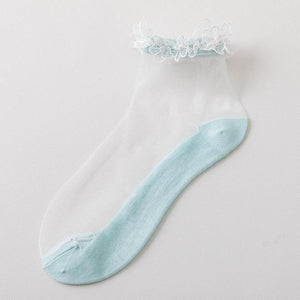 Flowers Lace Ladies Sheer Socks