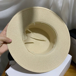 Sun Hat Artificial Diamond Belt Straw Hat