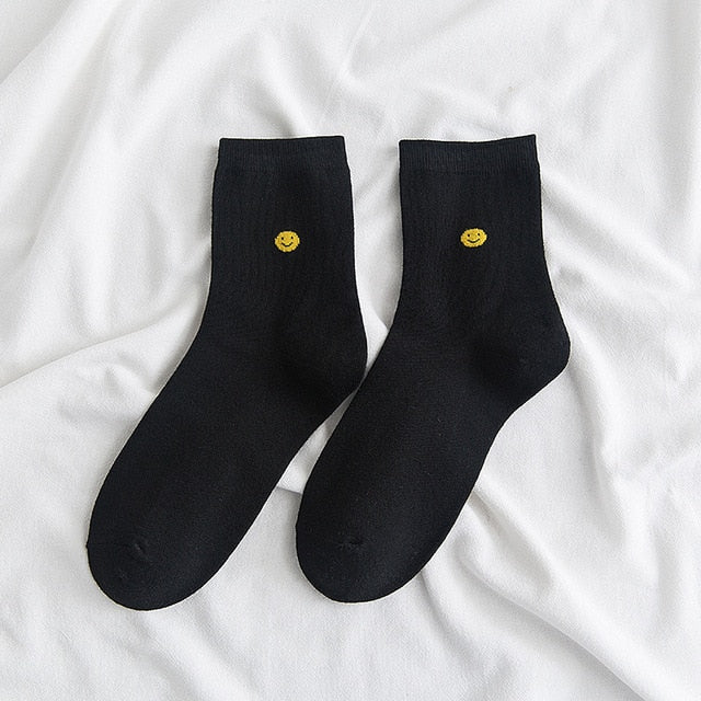 Cartoon Small Smiling Face Female Socks