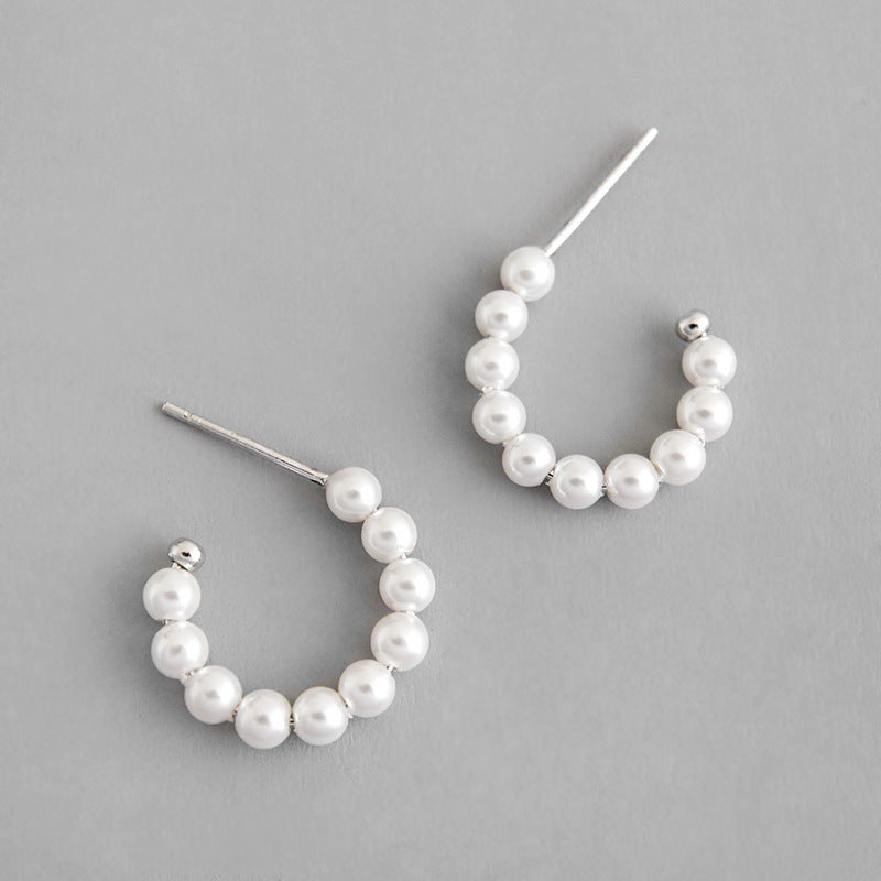 Shell Pearl round Stud earrings