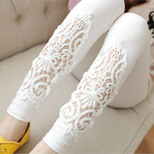 Load image into Gallery viewer, Flower Leggins Mid Waist Pant
