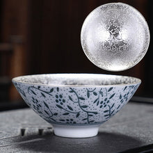 Load image into Gallery viewer, High-grade silver-plated ceramic tea cup
