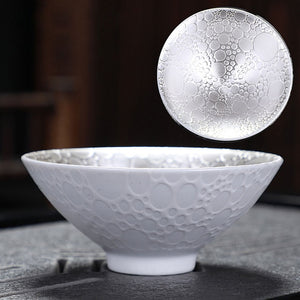 High-grade silver-plated ceramic tea cup