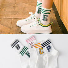 Load image into Gallery viewer, Classic Striped Letter Print Fashion Short Socks
