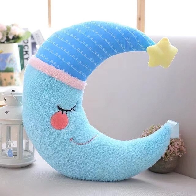 Lovely Stuffed Moon Shape Pillow Soft  Toy